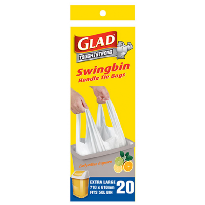 Glad® Tidy Bin range Swingbag Handle Tie – Extra Large 710mm x 610mm