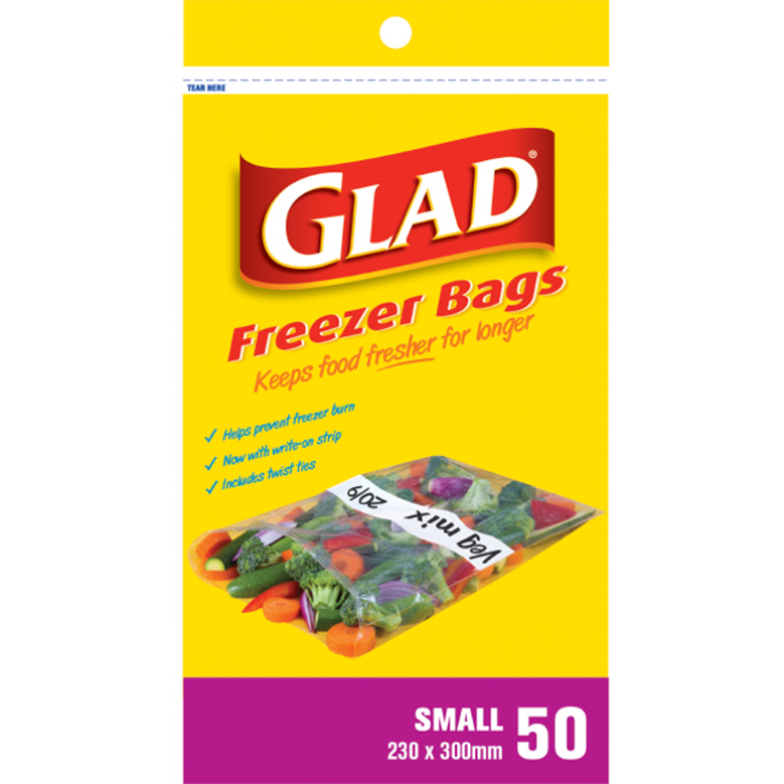 Glad® Freezer Bags Small – 230mm x 300mm