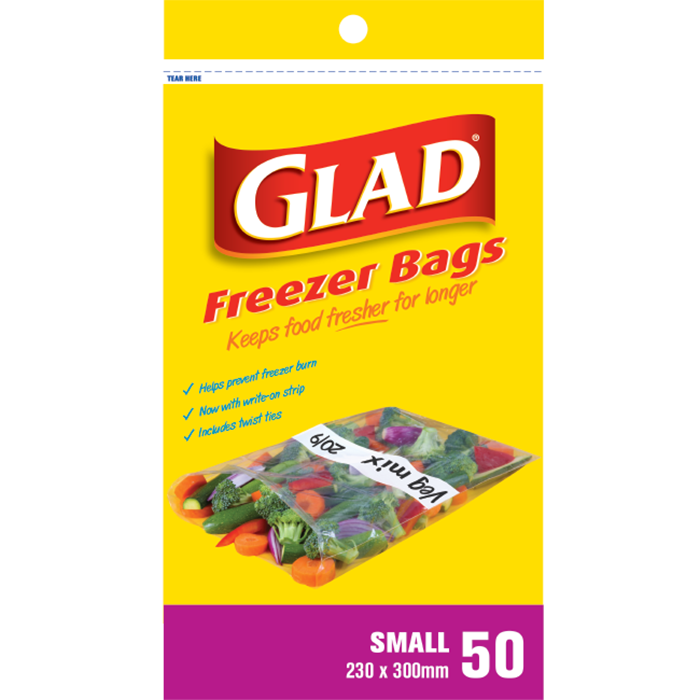 Glad® Freezer Bags Small – 230mm x 300mm - Glad RSA